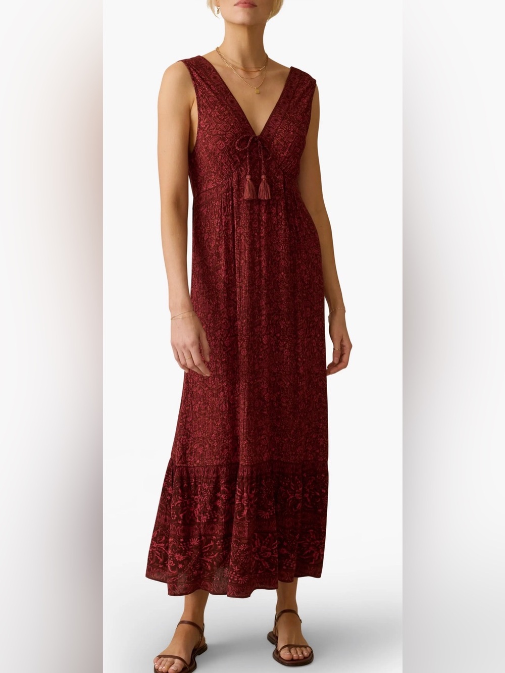 Eden Floral Print Ruffle Hem Sleeveless Maxi Dress NWT in Belmonte Floral